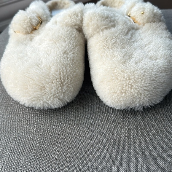 Birkenstock Big Buckle Shearling Clog Mule Eggshell Teddy 38 - Picture 9 of 10
